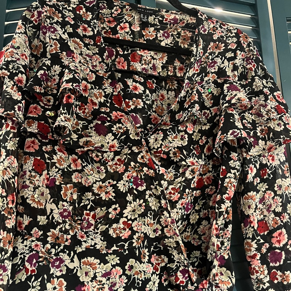 ASOS New Look Ruffled Wrap Blouse - Picture 4 of 8